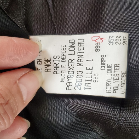 Vintage Sharagano Black Velvet faux fur trim long coat - Picture 11 of 12